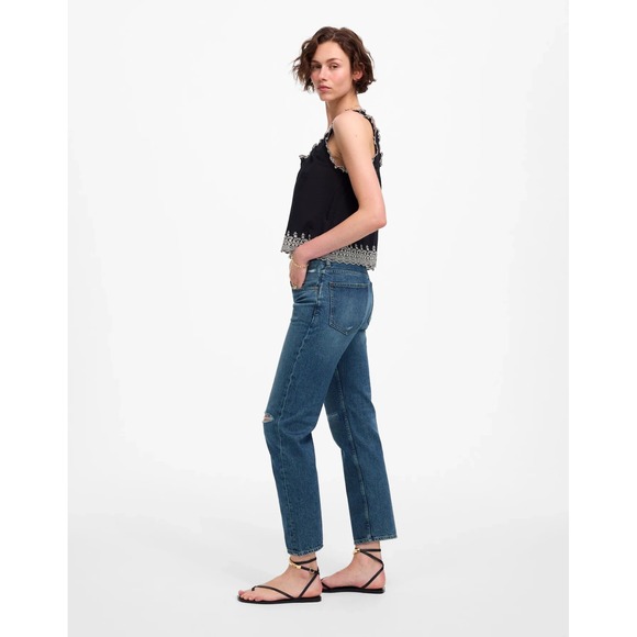 Madewell Denim - Madewell The Dean Easy Straight Crop Jeans NWT Womens 25 High Rise 27 Inseam